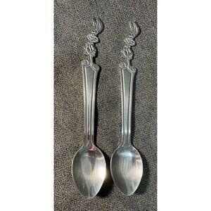 Vintage Nestle Quick Bunny Rabbit Stainless Steel Spoons 6.5" Set of 2